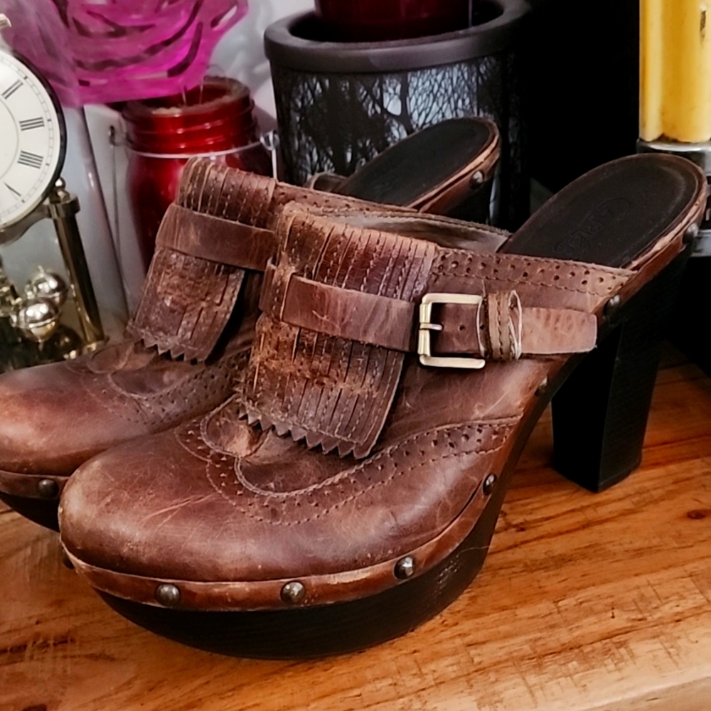 Retro Clogs, leather